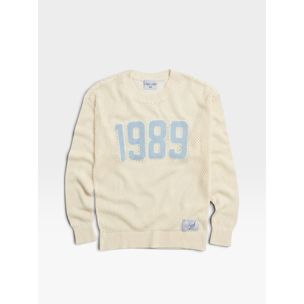 Taylor Swift 1989 Taylor's Version Knit Sweater Cream Blue Plus Size XXL